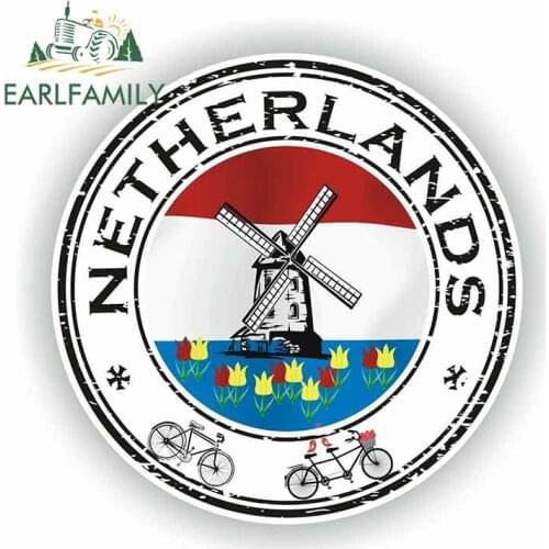 EARLFAMILY 13cm x 13cm For Netherlands DIY Motorcycle Stickers Waterproof Fashion DIY Vinyl Car Sticker SUV Decoration