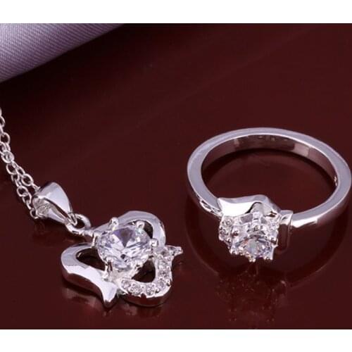 LKNSPCS649 925 sterling silver jewelry set, fashion jewelry set Necklace 515 Ring 379-8 /dhealyla dswamkda