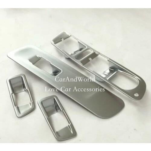 For VW Volkswagen Tiguan 2012-2015 Interior Door Armrest Trim Window Lifter Switch Button Cover ABS Chrome Car-Styling Accessory