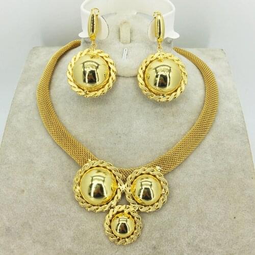 HOT Fashion jewelry set Nigeria Dubai gold-color African bead jewelry wedding jewelry set african beads jewelry sets