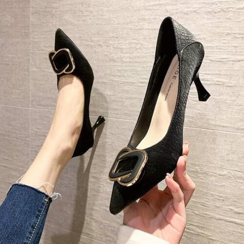 Llogai 2021 New Shoes Women Pumps High Heels Spring Party Shoes Slip on Thick Heels Ladies Pumps Shallow Gradient Color Bow Tie