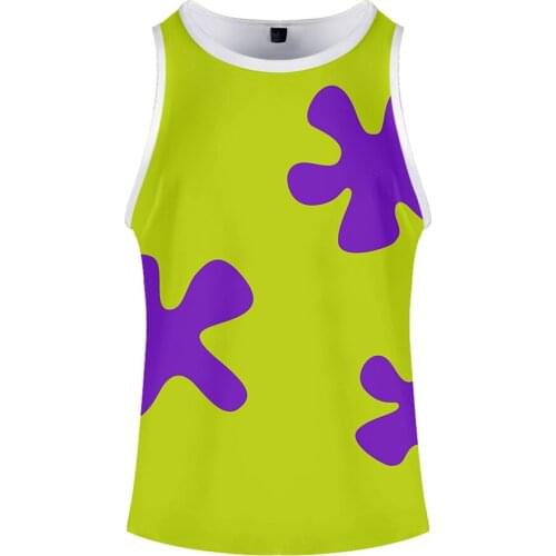 3D Anime Patrick Star Pop Gym Tank Top Men Fitness sleeveless shirt Hip hop Singlet Bodybuilding summer vest