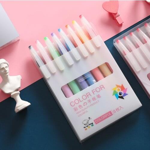 8 pieces / set Small fresh neutral pen set color special candy color hand account pen art line pen student pen