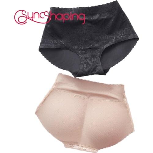 Womens Underwear Slimming Belly Control Body Shaping Machine Fake Butt Lift Ladies Sponge Cotton Pad Butt Panties Sexy