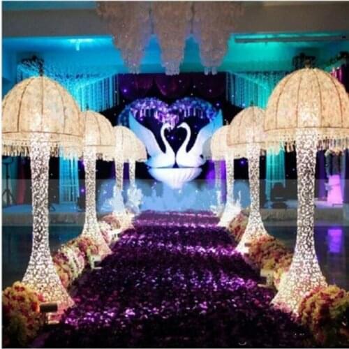 New Wedding Decor Centerpieces led Light Up jellyfish Roman Column Road Leads for Party Decoration Props