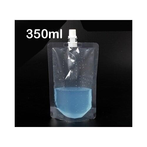 Wholesale 350ml Stand up Plastic Drink Packaging Spout Bag Pouch for Beverage Liquid Juice Milk Coffee Water