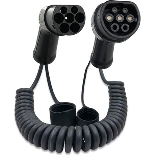 Home Use 5M 16A 32A Type 2 to Type 2 Portable Spiral Charger Cable IEC 62196