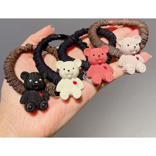 Cute Bear Scrunchies Elastic Hair Bands Tie for Women Girl Animal Summer Fashion Korean Mujer Head Accessories Hyuna Wholesale