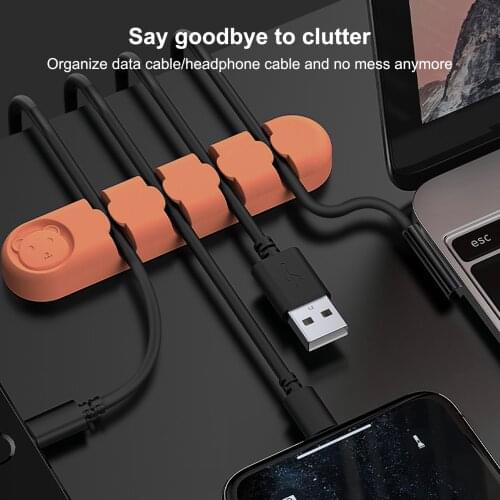Self-Adhesive Cable Mount Clips Table Organizer Drop Wire Holder Cord Management Ties Fixer Fastener Holder