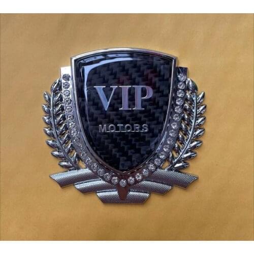 Silver Metal Auto Modified Grain Luxury VIP Trunk Side Seal Decals Badge Car Accessories