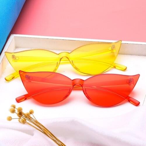 Vintage Red Cat Eye Sunglasses Women Brand Designer Retro Sunglass Cateye Sun Glasses Female Candy Color Eyewears