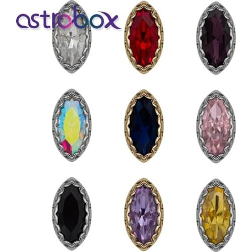Astrobox Navette Crystal Sew On Rhinetones Pointback Glass Sew On Stone With Nest Claw Sewing Rhinestone For Wedding Dress