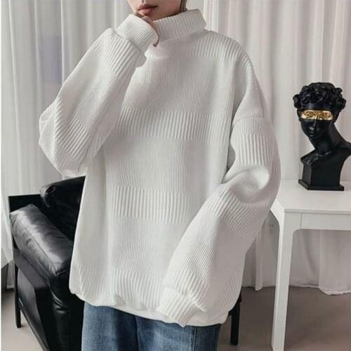 Ultra-Fire Korean-Style Half-Collar Sweater Mens Loose Youth Winter Sweater Mens Jacket Thicken