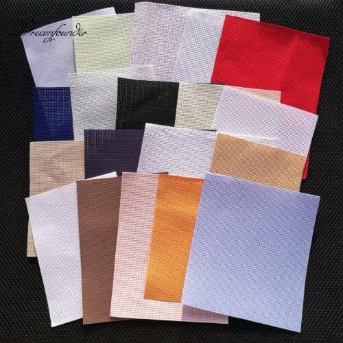 10pcs/lot random count color size Aida cloth 18ct 28ct 40ct cross stitch fabric canvas small grid color DIY handcraft supplies