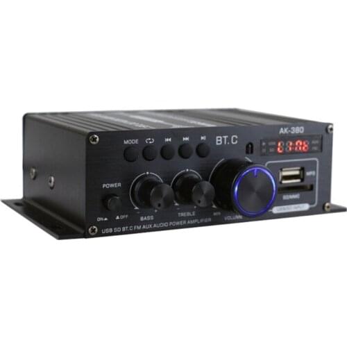 HiFi Power Amplifiers 40Wx2 -BASS Music Player FM Radio Stereo Home Car 12V Digital Sound Amplifier HX6A