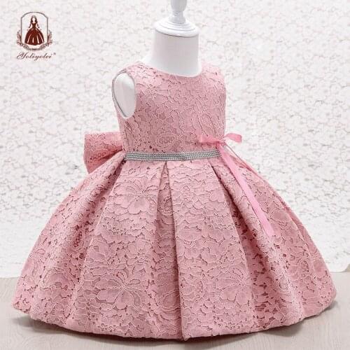 Yoliyolei Comfortable Baby Girls New Year Costume Toddler Kids Birthday Party Lace Princess Dress 6M 24M Child Christmas Clothes