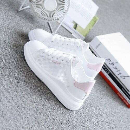 Women Casual Shoes Summer Spring Women Shoes Fashion Embroidered Breathable Hollow Lace-Up Sneakers Women shoes 2019