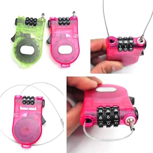 1 Pc Retractable Combination Cable Code Lock Helmet Luggage Safety 3 Digit padlock Bicycle Rock Password Lock
