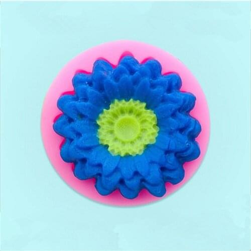 1pc 3D Chrysanthemums Shape Soap Mold Flowers Shape Silicone Moulds Candle Molds Sunflower Cake Decoration Tools