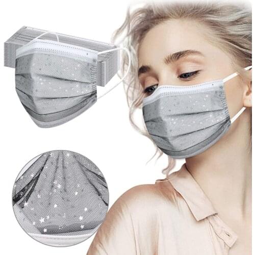 10/50pc Luxury Disposable Masks For Face Women Summer 4ply Uvproof Protec Mouth Masks Covering Party Decoration