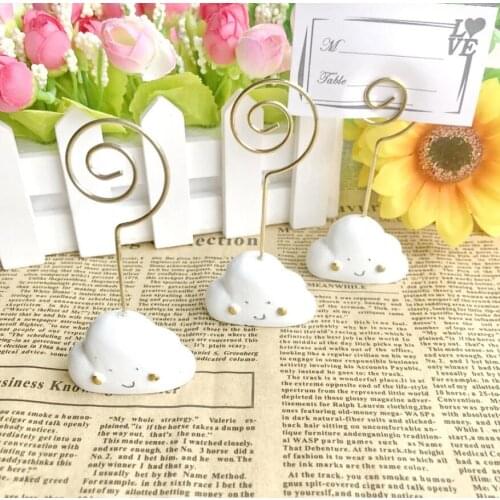 10pcs Smile Cloud Name Number Menu Table Place Card Photo Holder Clip For Wedding Baby Shower Party Festival Reception Favor