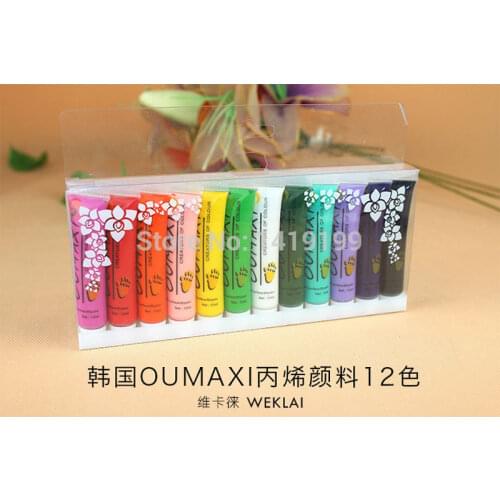 12 Colors Professional Acrylic Paint Nail Art Polish 3D Paint Decor Design Nail Art Tube Set