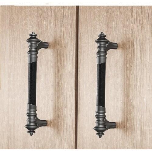 128mm 192mm modern simple gray kitchen cabinet wardrobe door handle leather gray drawer shoe cabinet knob pull dresser cupboard