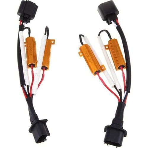 2pcs RX24 H13 HID Error Free Load Resistor Wiring LED Canceller Warning Flashing Canceller Adapter Dual Resistance Decoder 2020