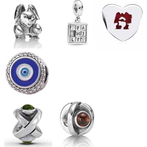 2019 NEW 100% 925 Silver Lovely Animal Valentines Day Charm Bead Gift Heart Family Pendant Limited Collection Jewelry