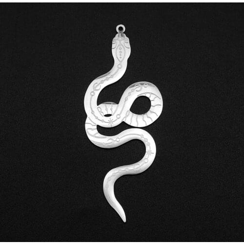 5pcs/lot 100% Stainless Steel Fashion Snake DIY Earring Charm Pendant Wholesale Top Quality Jewelry Necklace Making