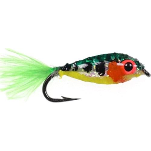 5 pcs 3D eyes Luminous fly fishing lures night fishing bait fishhook #10 outdoor fishing tool