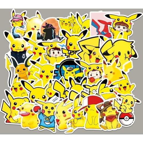 54PCS/Set Anime Pokemon Sticker Luggage Motorcycle Laptop Waterproof Pikachu Graffiti Stickers For Kids Birthday Gift