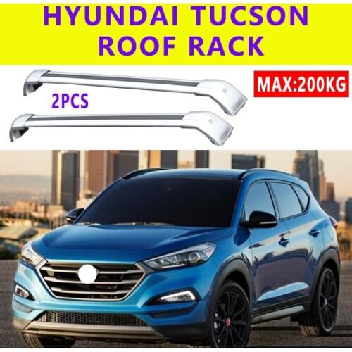 DUAL-HO 2Pcs Roof Bars for Hyundai Tucson SUV 2015-2020 Aluminum Alloy Side Bars Cross Rails Roof Rack Luggage Carrier