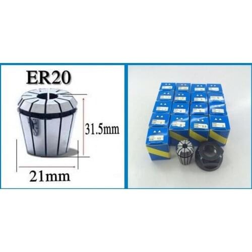 Free shipping, 3pcs ER20 collets 3.175mm(1/8''), 4mm and 6mm for CNC milling lathe tool and spindle motor