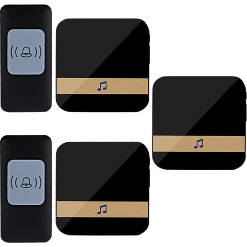 AC110-240V Samrt Wireless Doorbell 300M range 52 chimes Home Call Bell Doorbell 1 2 Buttons 1 2 3 Receivers EU/AU/UK/US optional