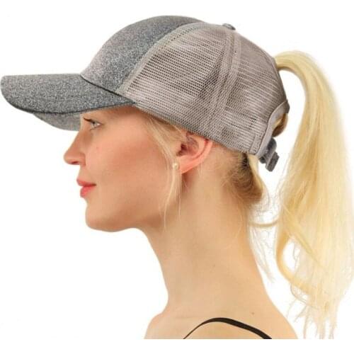 Kagenmo Summer WOMENS Hat Ponytail Baseball Cap Cotton after Open Solid Color Sun Hat Light Board Duckbill Hat