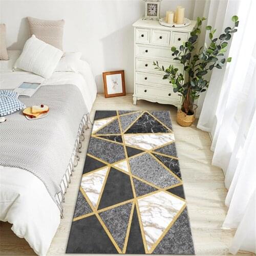 Black White Gray Geometry Marble Anti-slip Mat For Bathroom Flannel Doormat Kitchen Washable Mat InThe Hallway Decoration Nordic