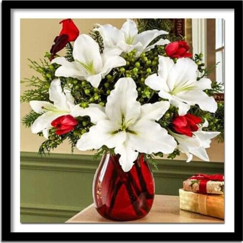 DIY new home Decor Diamond drawing Round drill needlework Rhinestones Cross stitch 5D lily flowers Diamond embroidery z786