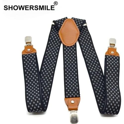 Mens Suspenders Dress Trouser Belt Diamond Suspenders Vintage Men Braces Suspender Elastic Clips Pants Strap 120cm