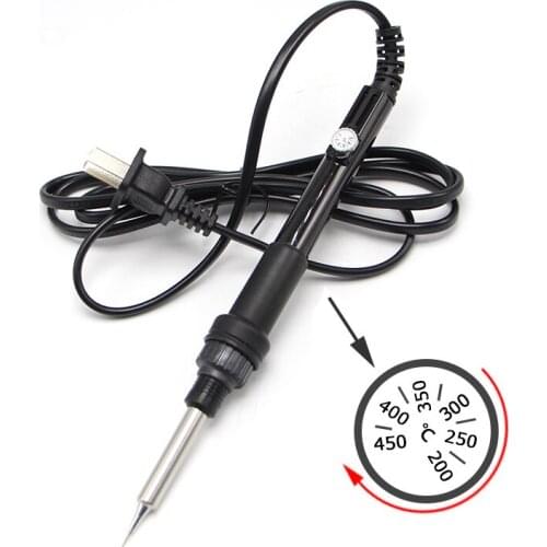 EP-916 220V 60W Professional Adjustable Temp 200~450 Celsius Internal Heating Electronic Solder Iron Welding Tool Black