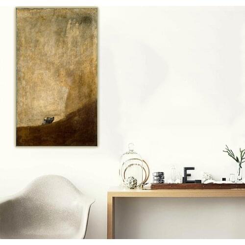 Citon Francisco Goya《Dog half-submerged》Canvas Art Oil Painting Artwork Poster Picture Wall Background Decor Home Decoration