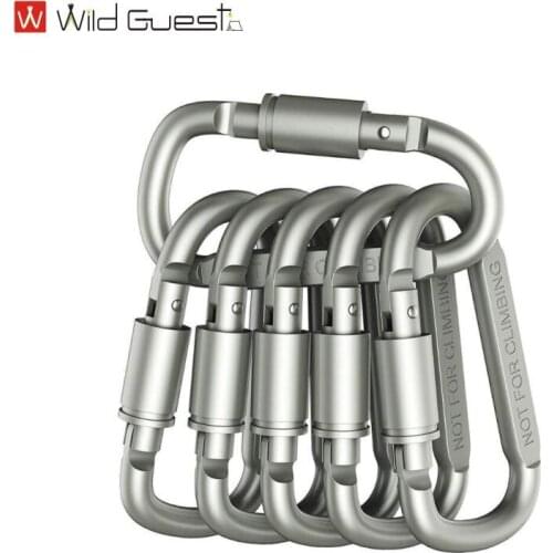 D-Ring Carabiner Camping Survival Tool Outdoor Key Chain Climbing Carabiner Screw Lock Hook Aluminum Hanging Buckle