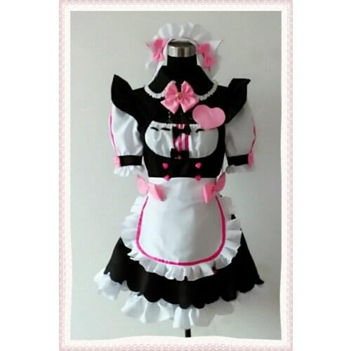 Nekopara cosplay sissy maid costume lolita uniform lockable dress costume nekopara vanilla outfit japanese french lingerie