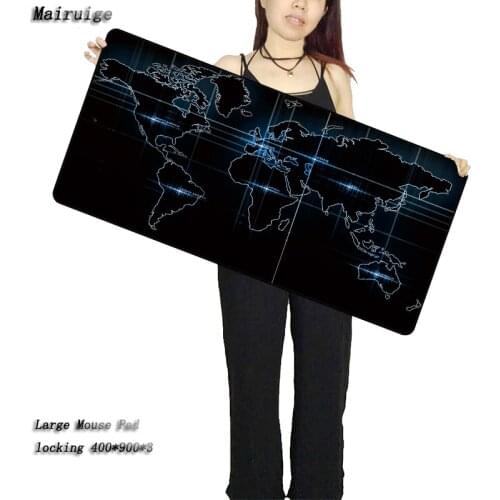 Mairuige Large Size 90cm*40cm World Map Mouse Pads Speed Computer Gaming Mouse Pad Locking Edge Table Mat for Gamer Anime CS GO