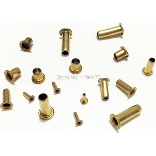 500/1000pcs M2*2mm M2x2 mm Series Brass Garment Eyelets Rivet Nut Through Hole Rivets Embellishment Hollow Hole Grommet