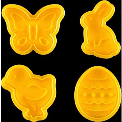 Multipurpose DIY Biscuit Mold 4Pcs/Set Reusable Cartoon Pattern Cookie Cutter Stamp Embosser Die Kitchen Accessories