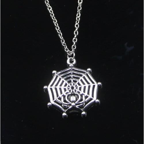 Fashion 30*27mm Spider Cowbweb Halloween Pendant Necklace Link Chain For Female Choker Necklace Creative Jewelry party Gift