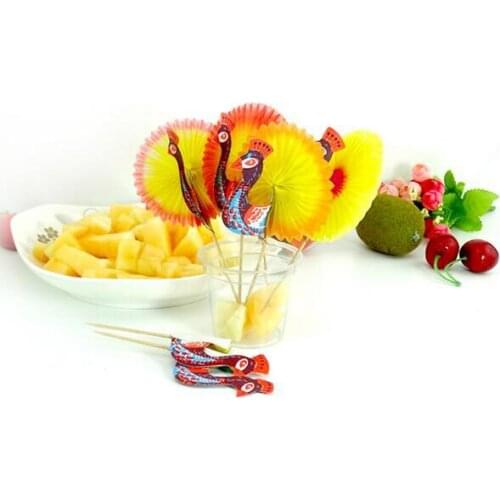 New 2000pcs Random Color paper Food Fruit Sticks Fork Buffet Cupcake Toppers Cocktail Wedding Festival Party Decor