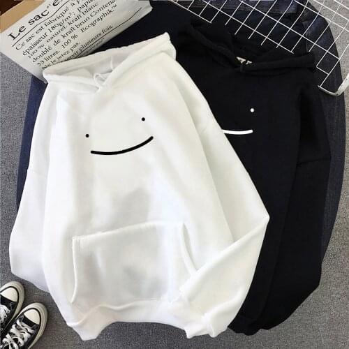 New Always Dream Aesthetic Women Hoodies Smile Sad Face Drawing Sweatshirts Mens/Womens Hoodie Unisex Casual Loose