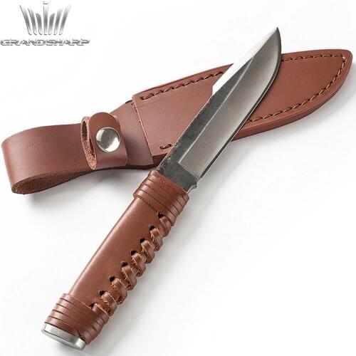Hand Forged Hunting Knife Fixed Blade Bowie Knife Hand Tool Camping Outdoor Survival Tactical Knives Multi Tool Stainless Steel